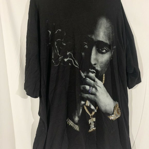 Other - 2PAC Mens Black Short Sleeve T-Shirt Bejeweled 4XL
